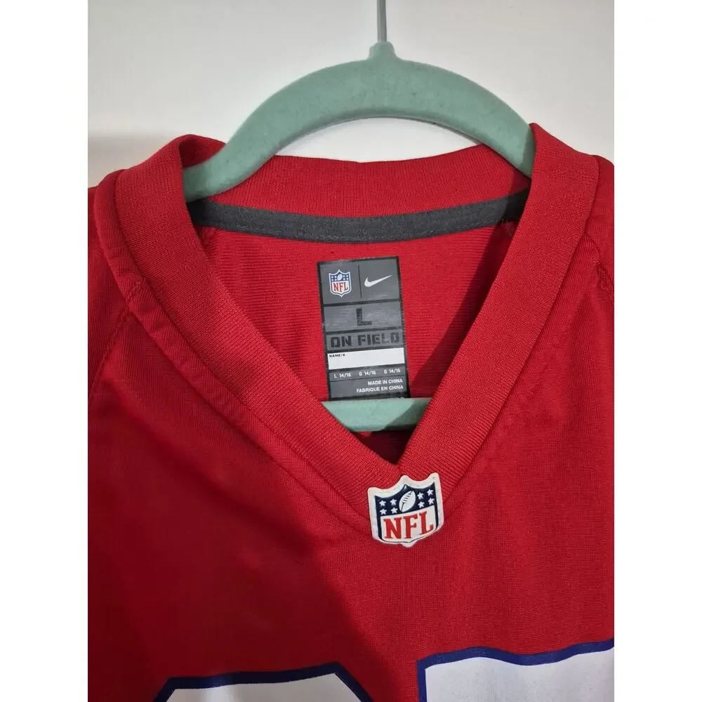 💥 Nike On Field Jersey L Kids Gronkowski New England Patriots #87 Red NFL D6